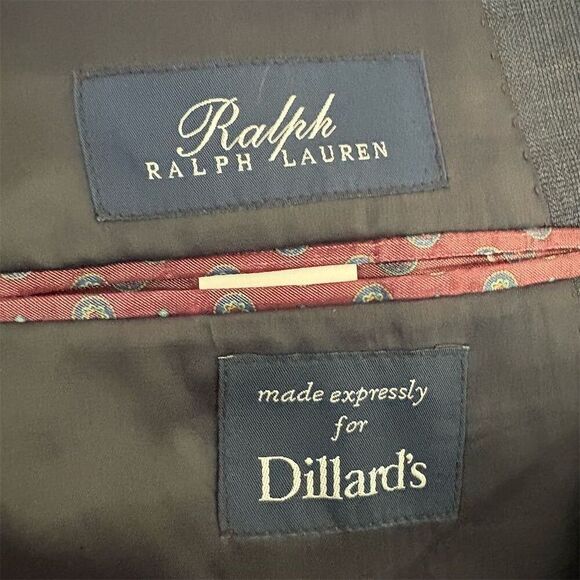 Ralph Lauren Men's Wool Navy Check Blazer Size 48 Classic Fit Business - Picture 6 of 8